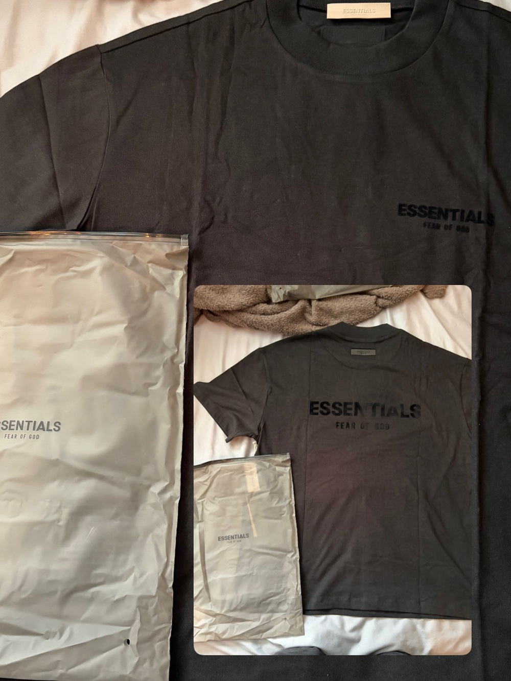 ESSENTIALS Black Logo T-Shirt